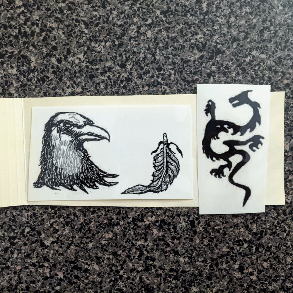 Temporary Tattoos (Eagle, Feather, Dragon)